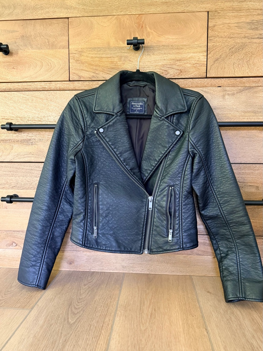 Abercrombie & Fitch Black Faux Leather Jacket